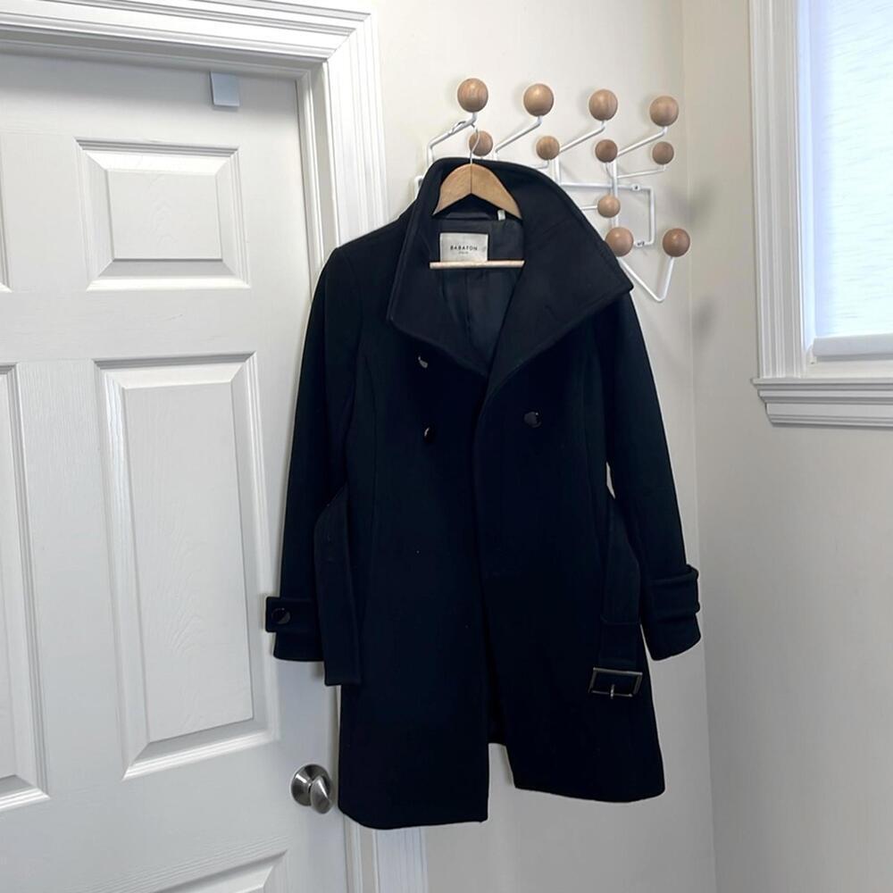 Aritzia - Babaton - Cashmere Wool Blend Peacoat Jacket With Belt - Small